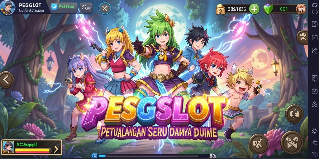 Tampilan menakjubkan dari gameplay PESGSLOT dengan karakter Anime.