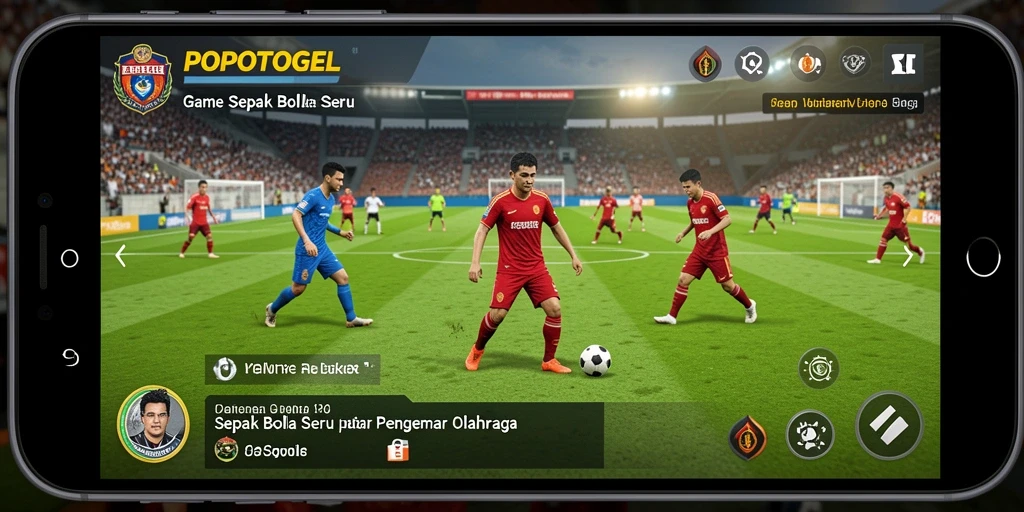 Gameplay mendebarkan dalam pertandingan sepak bola yang seru.