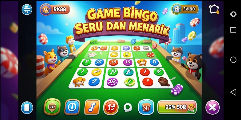 Tampilan utama gameplay Bingo yang seru dalam RK88.