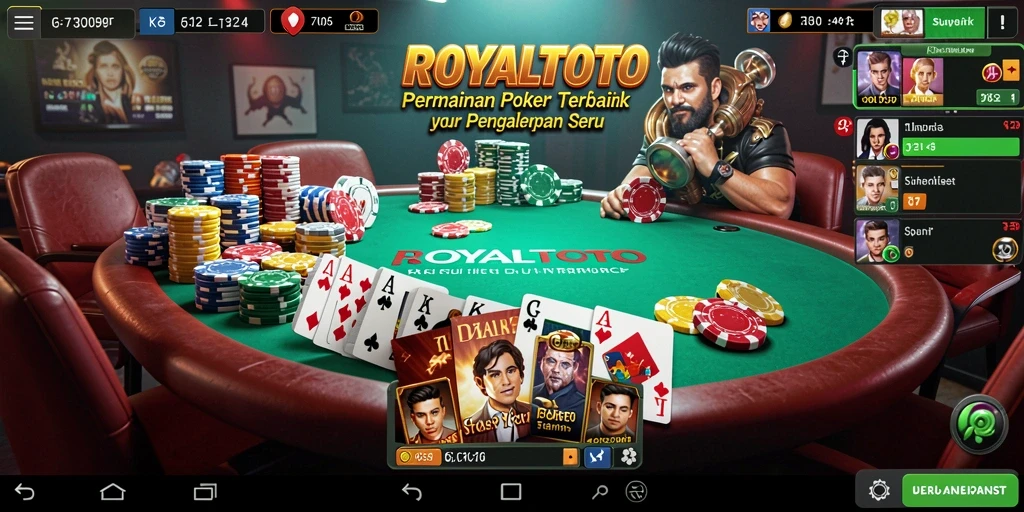 Tampilan gameplay ROYALTOTO yang menarik dan penuh aksi Poker.