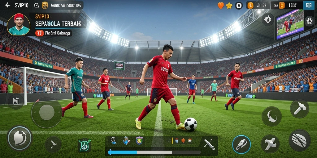 Gameplay SVIP10 yang penuh aksi dan strategi sepak bola.