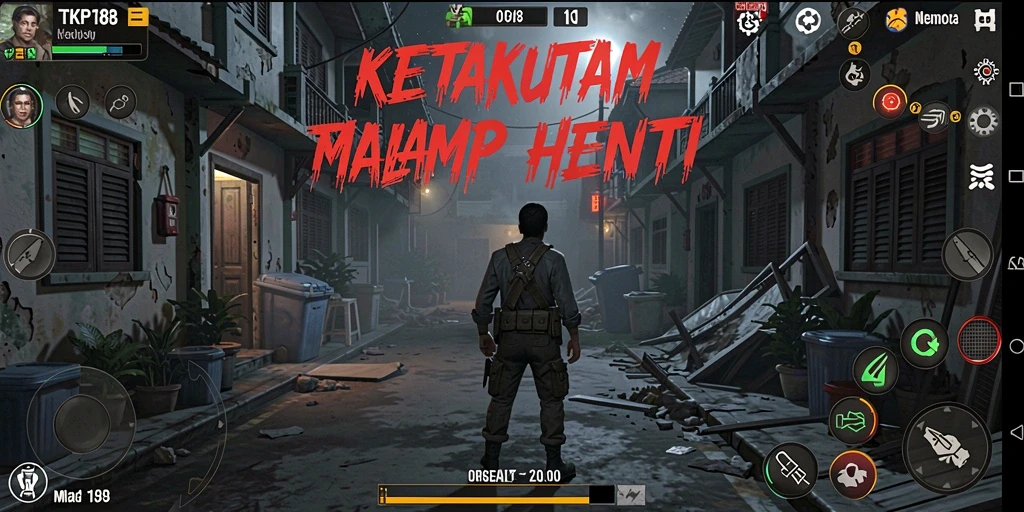 Screenshot utama TKP188 menunjukkan suasana mencekam saat pemain menjelajahi lokasi angker.