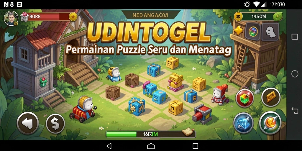 Tampilan gameplay UDINTOGEL dengan puzzle yang menantang.